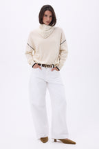 Sciarpa a triangolo a trecce Tory - Bianco - Donna - 100% Cashmere