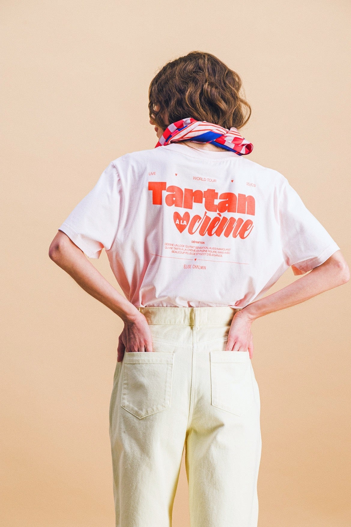 Cream Tartan Tshirt