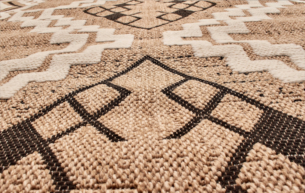 Jute Look Rug Tulum 9054 - Jute Pattern - Black - Indoor / Outdoor