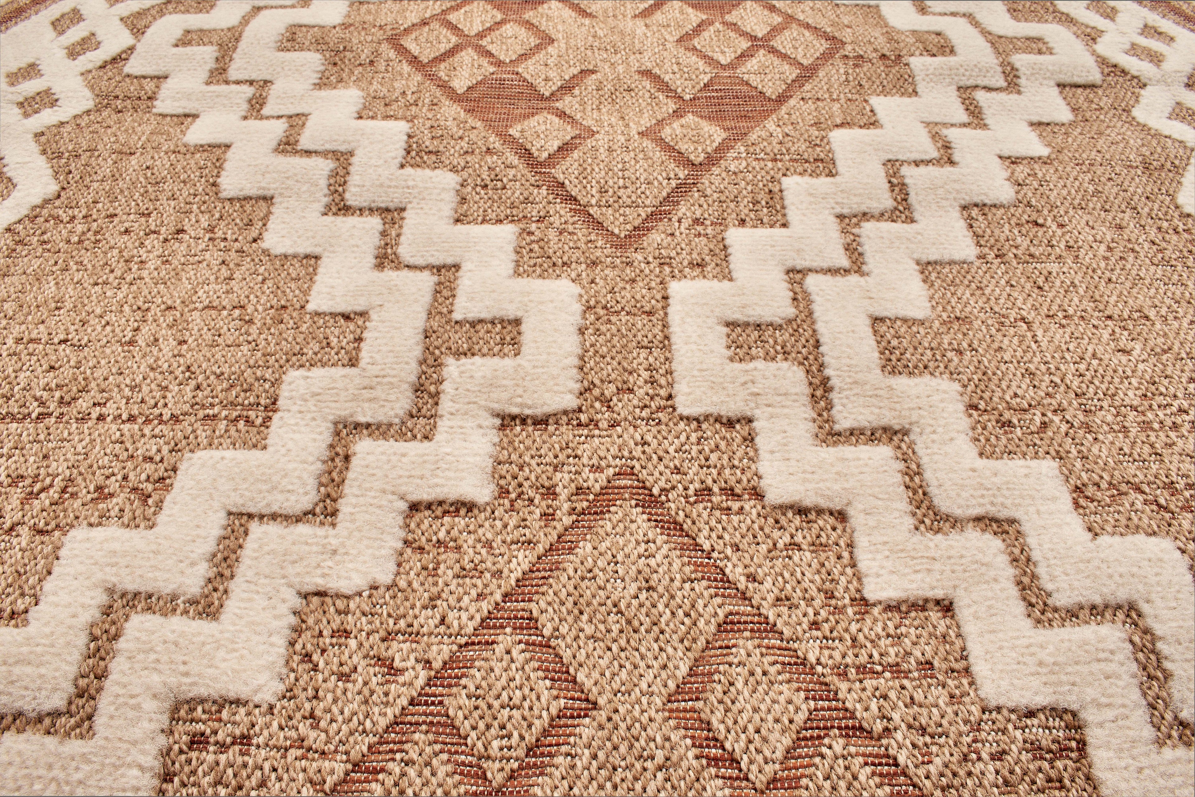 Jute Look Rug Tulum 9054 - Jute Pattern - Terra - Indoor / Outdoor