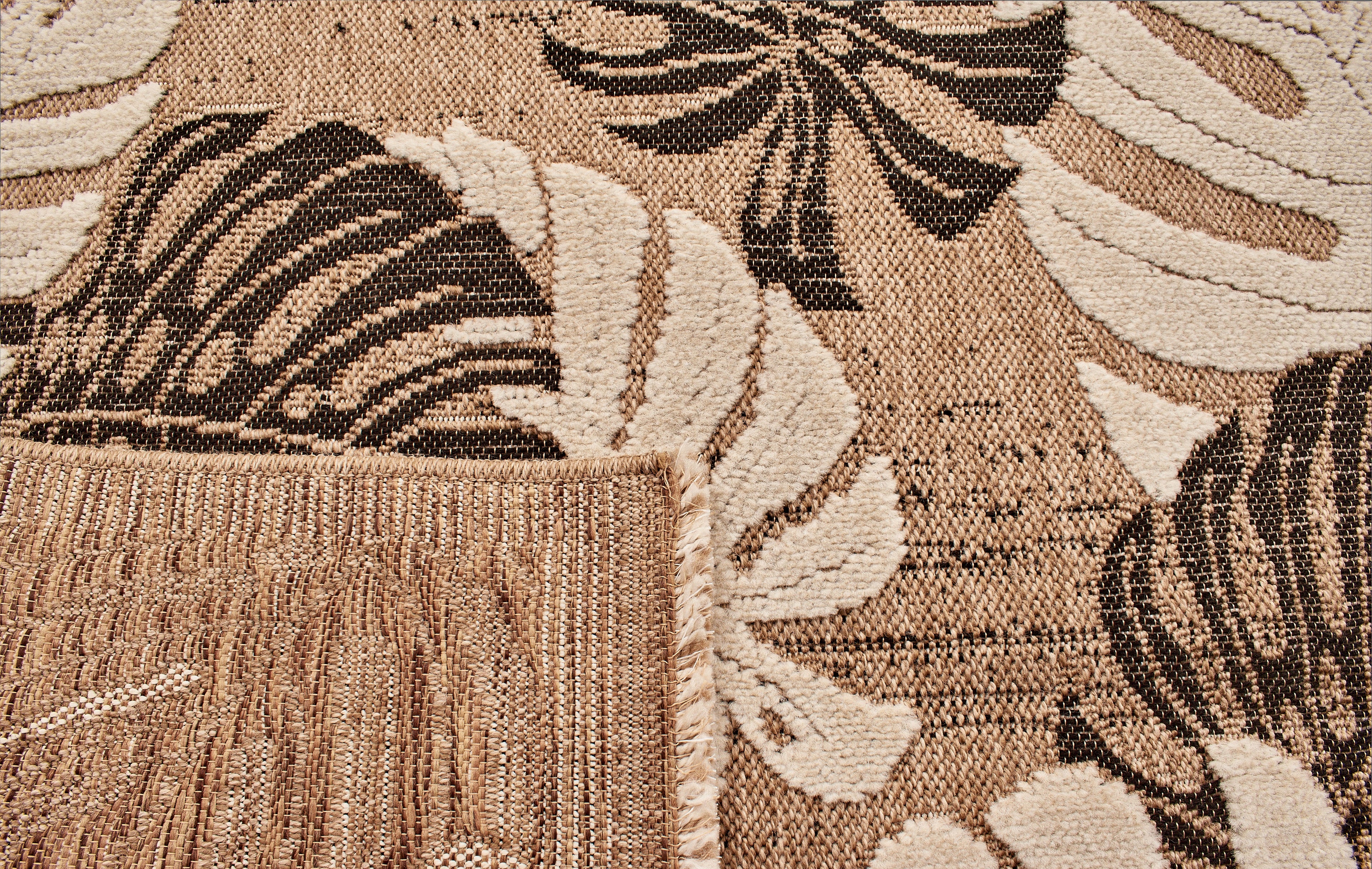 Jute Look Rug Tulum 9062 - Jute Pattern - Black - Indoor / Outdoor