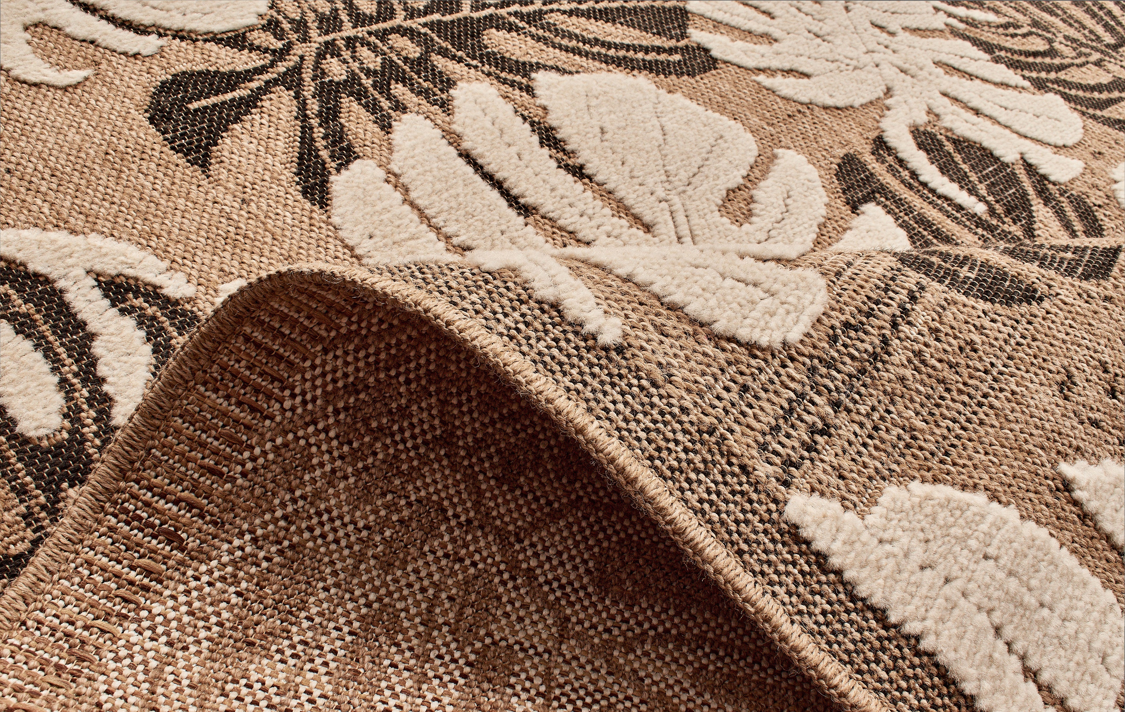 Jute Look Rug Tulum 9062 - Jute Pattern - Black - Indoor / Outdoor