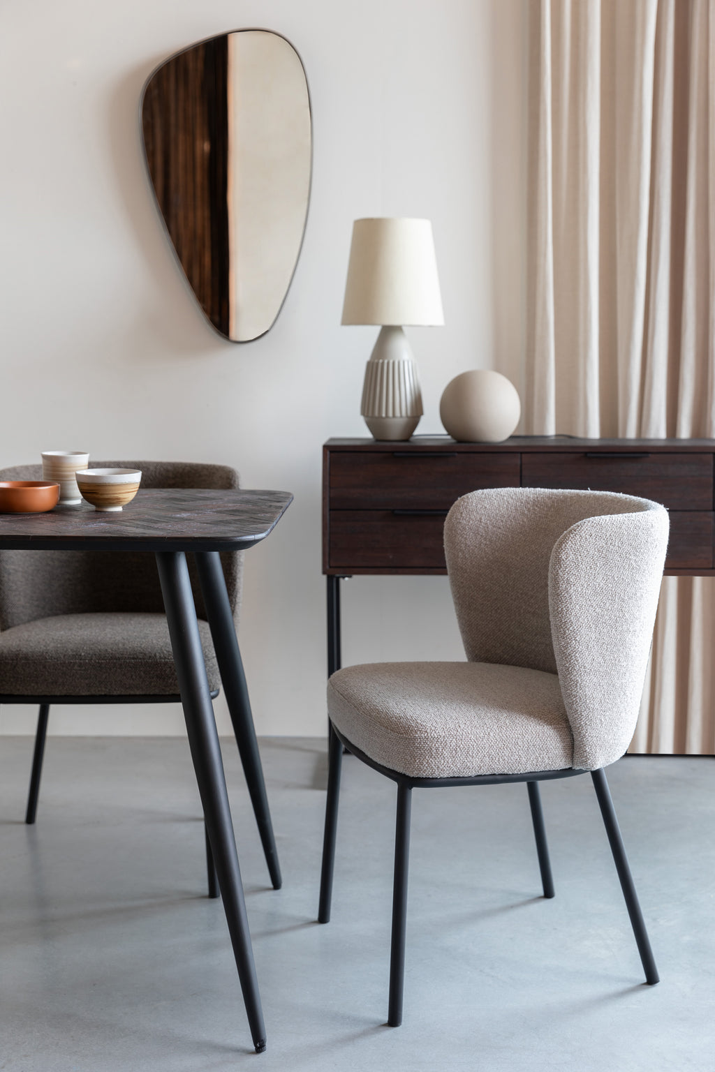 Fijs - Chaise De Salle À Manger - Fer - Taupe/Gris