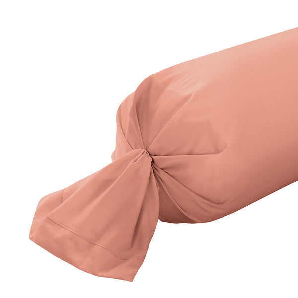 Plain Sateen - Bolster Pillowcase - Rust