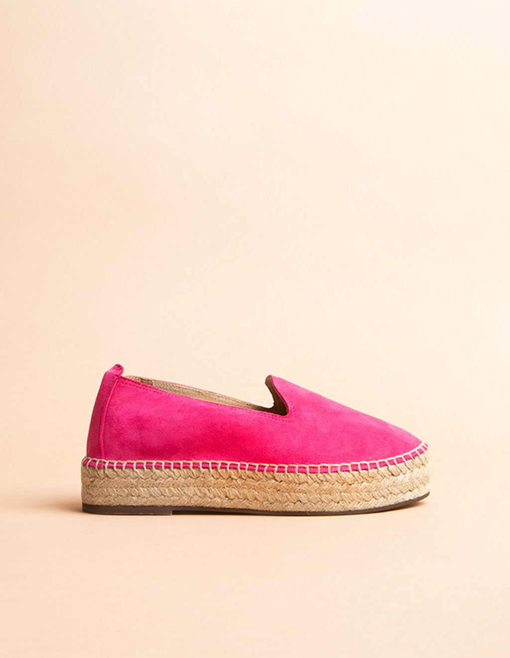 Alpargatas Planas Taormina - Piel Ante Fucsia - Mujer