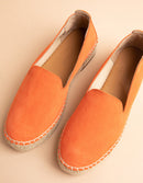Espadrilles Plates Taormina - Cuir Daim Orange - Femme