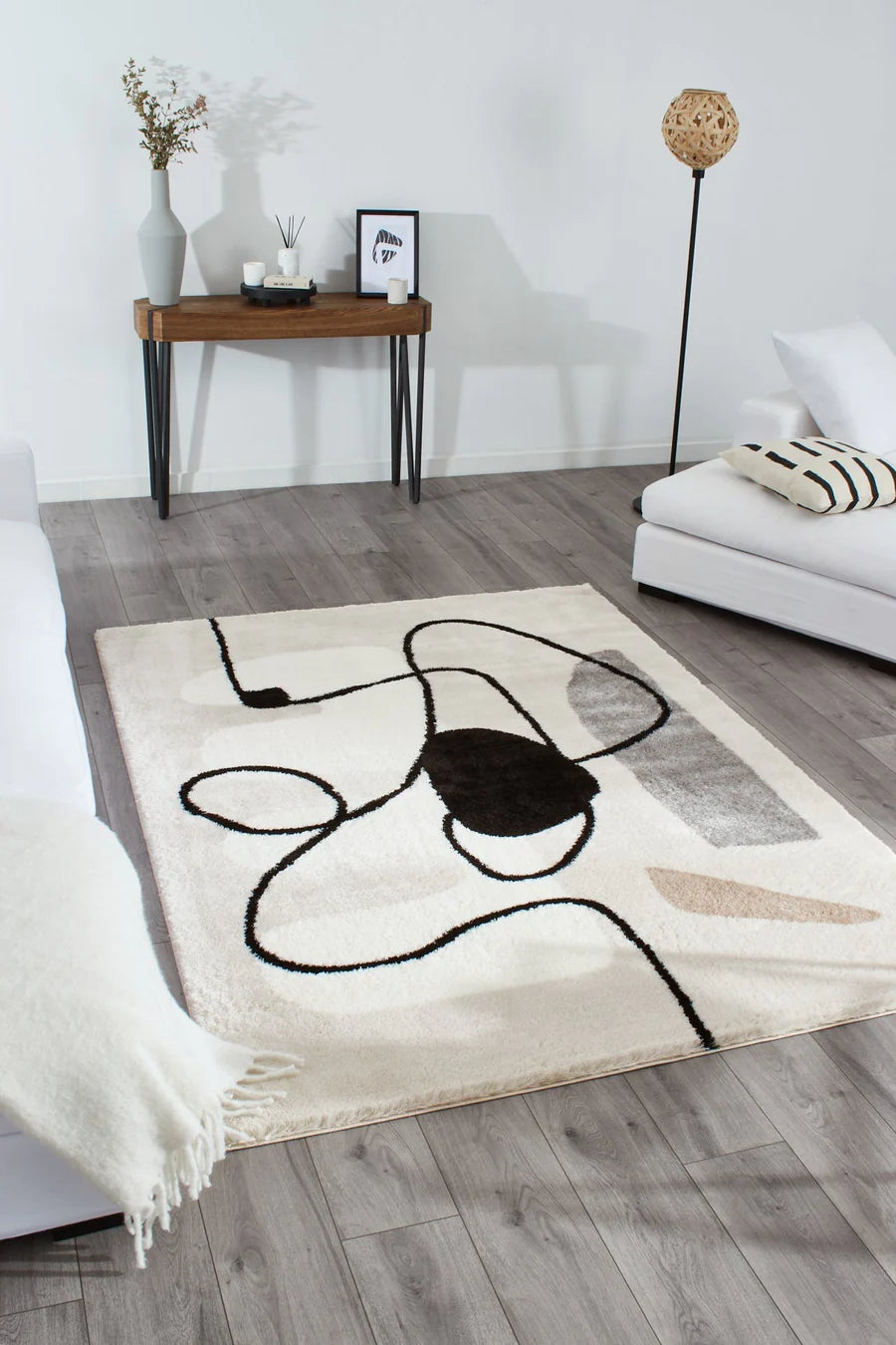 Soft Shaggy Rug Lasso 673 - Beige