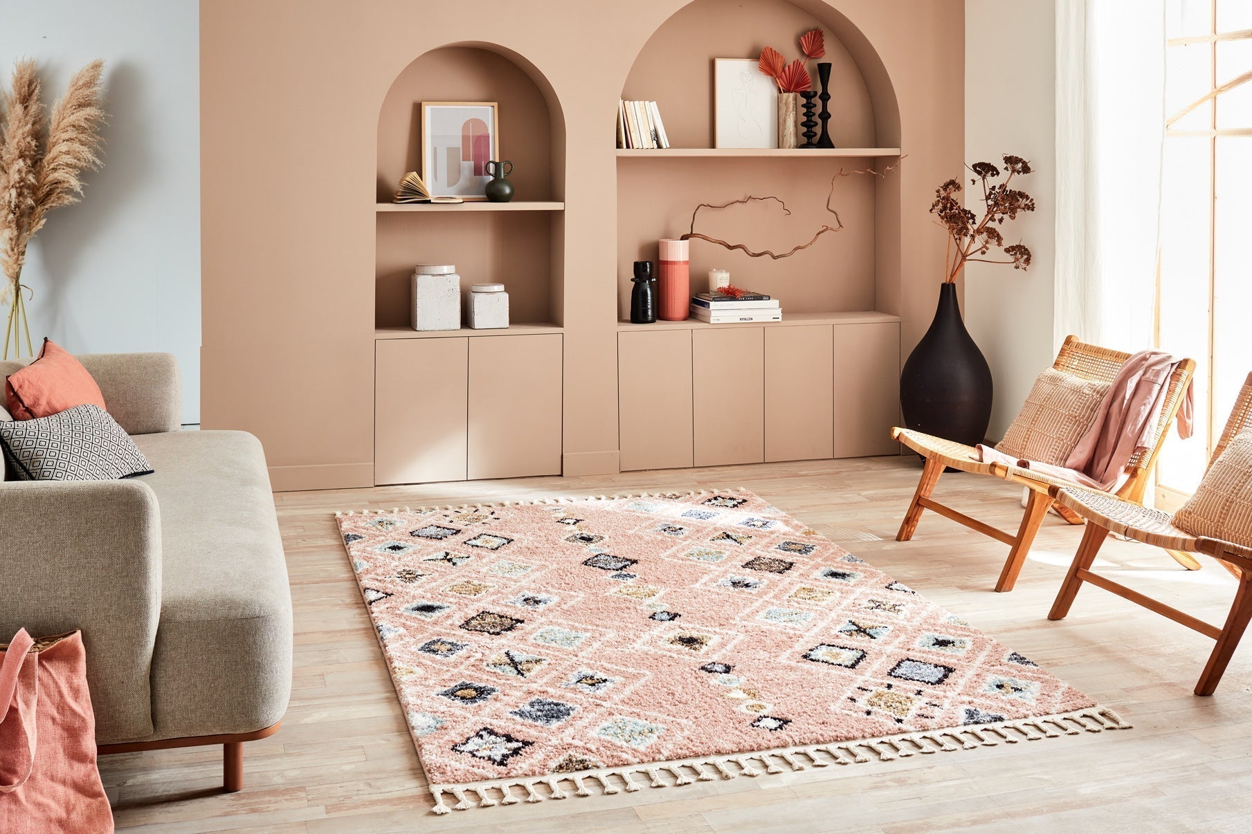 Delya - Tapis D'Intérieur - Polypropylène - Rose