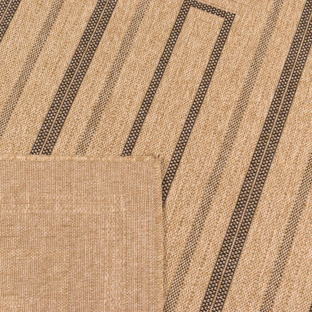 Alfombra efecto yute natural con estampado rectangular negro Alfombras Nazar