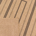 Alfombra efecto yute natural con estampado rectangular negro Alfombras Nazar