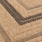 Alfombra efecto yute natural con estampado rectangular negro Alfombras Nazar