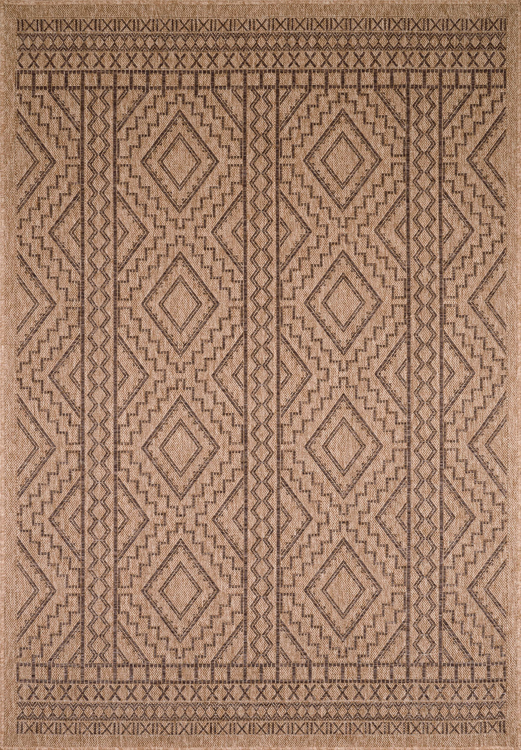 Alfombra efecto yute natural con motivos geométricos Nazar rugs