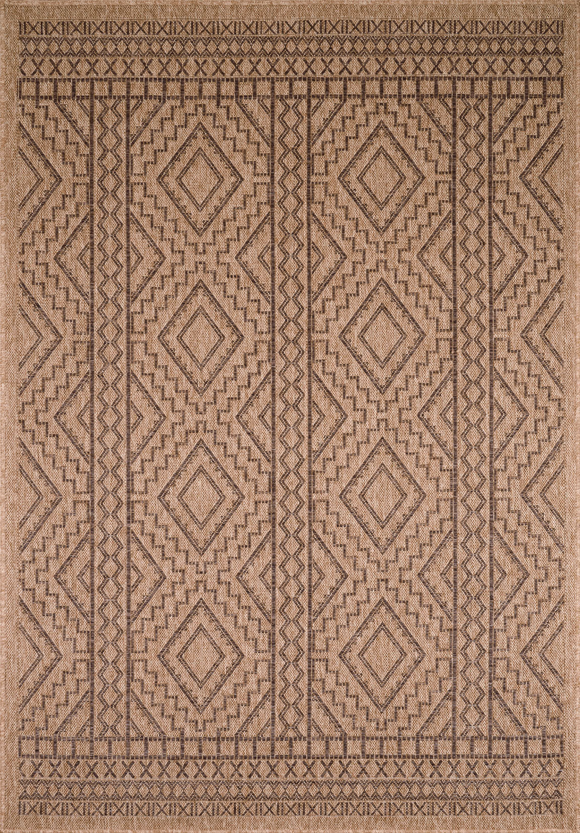 Alfombra efecto yute natural con motivos geométricos Nazar rugs