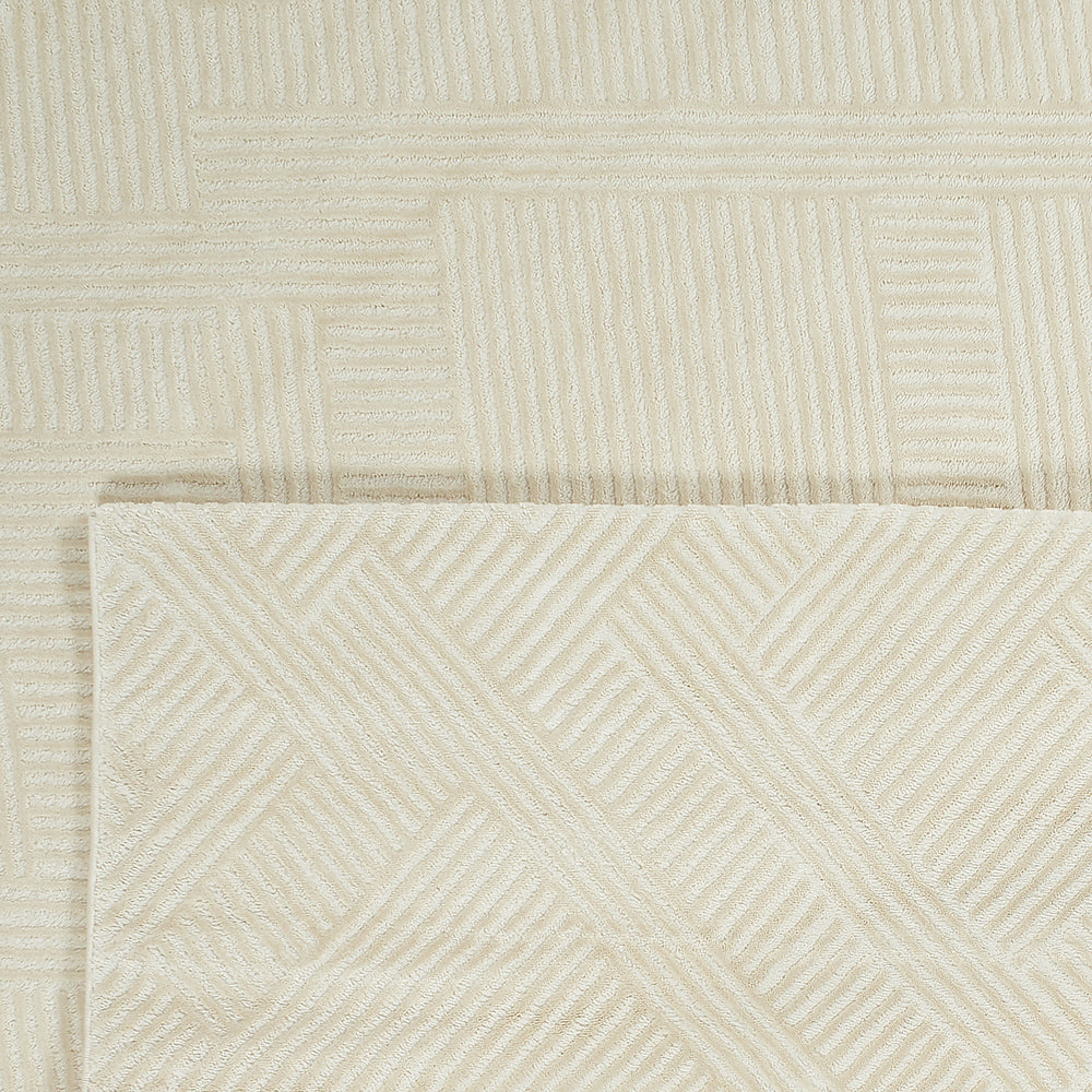 Nazar rugs cream embossed pile interior rug