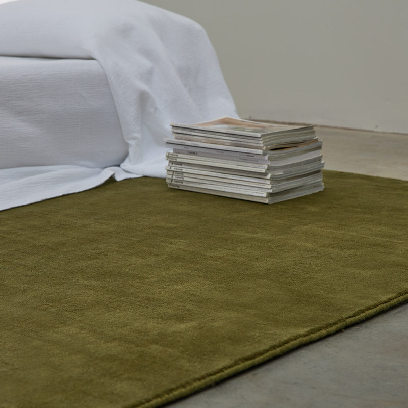 Alfombra 100% lana de Nueva Zelanda - Verde oliva
