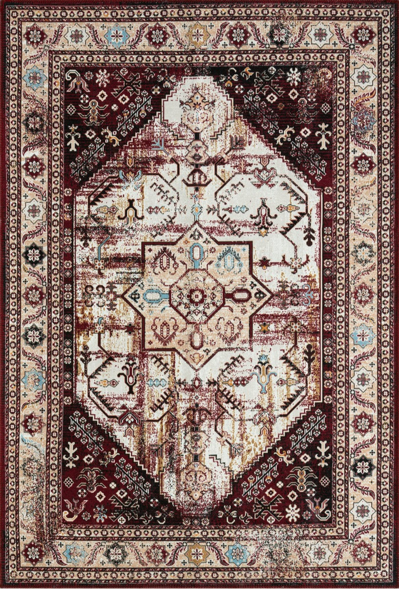 Radom - Tapis D'Intérieur - Polyester Imprimé - Rouge