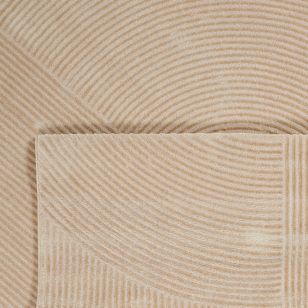 Alfombra con motivos geométricos y pelo elevado beige Alfombras Nazar