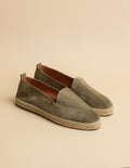 Espadrilles Plates Taormina - Cuir Daim Kaki - Homme