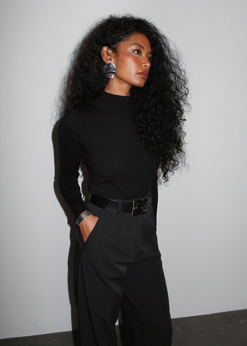 Strikket 2Nd Skin Mid-Neck Trøje – Black