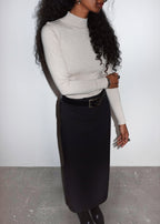 Striktrøje 2Nd Skin Knitted Mid-Neck - Beige