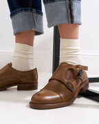 Monk Strap À Bout Droit - Kaki - Femme