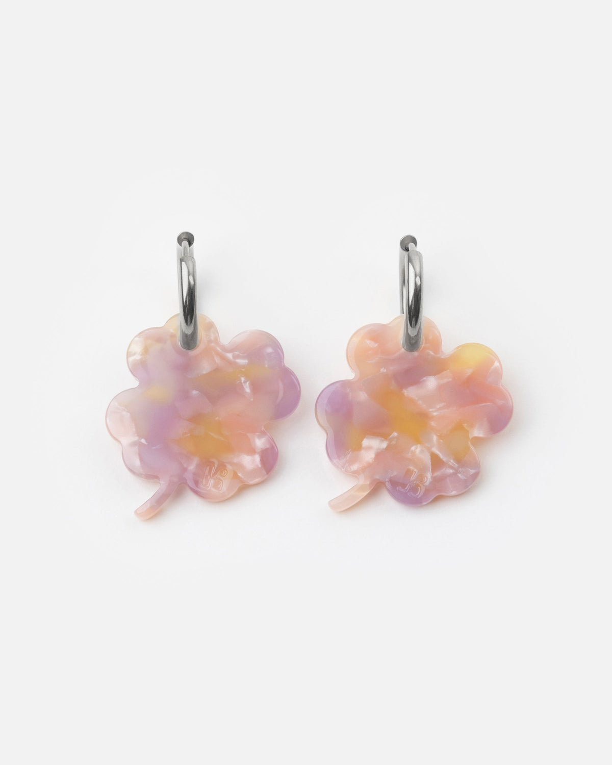 Ohrringe Trèfle – Orange-Rosa