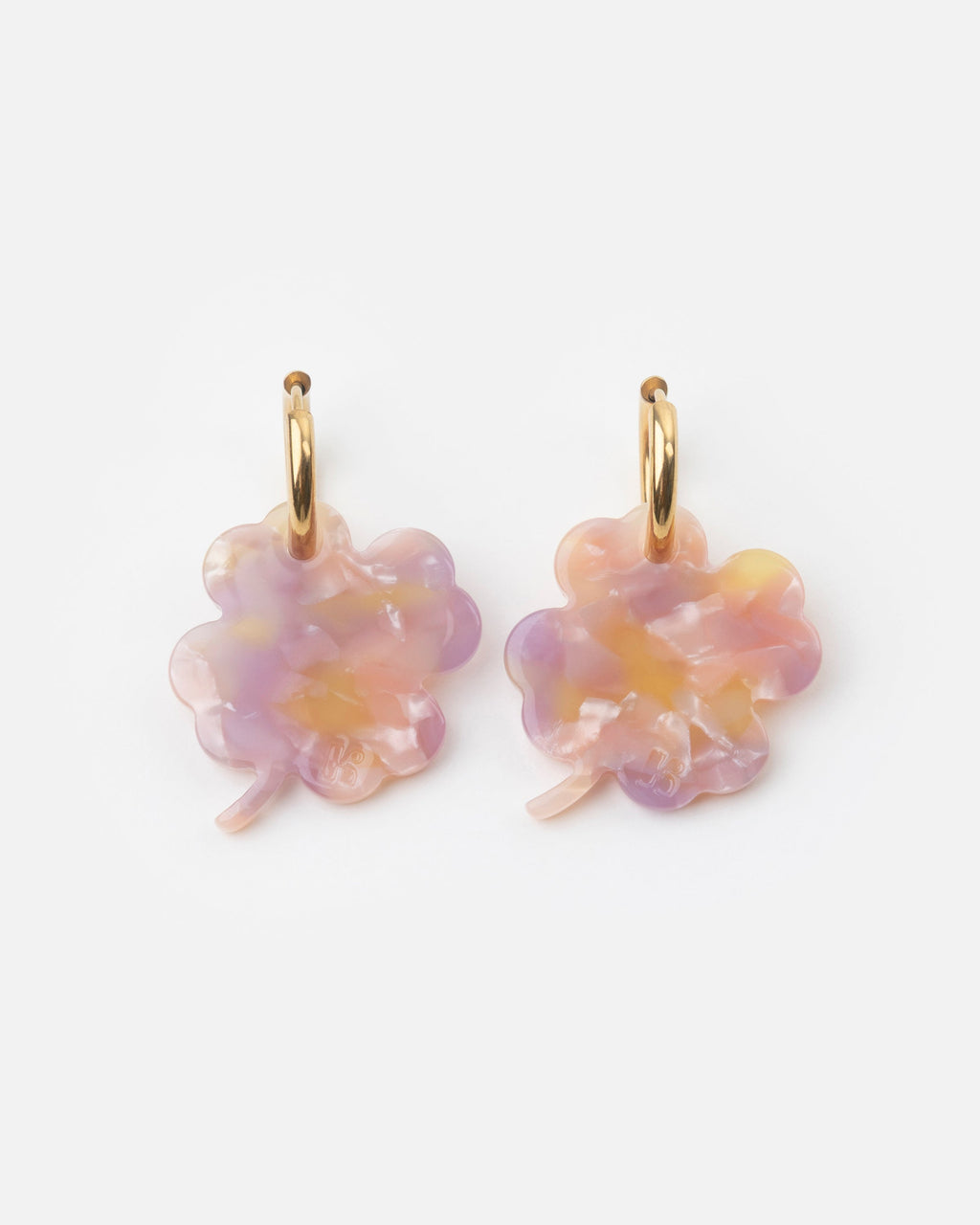 Ohrringe Trèfle – Orange-Rosa
