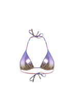 Sunset Triangle Bikini Top in Khaki/Pink