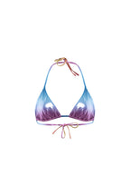Sunset Triangle Bikini Top in Khaki/Pink