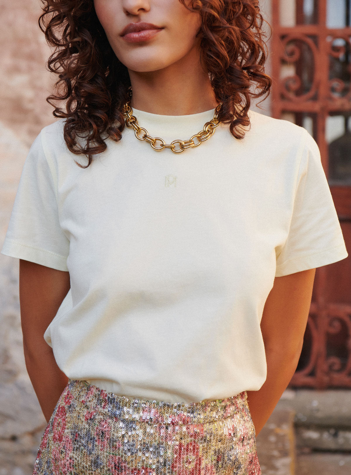 PM Embroidered Titi T-Shirt - Lemonade