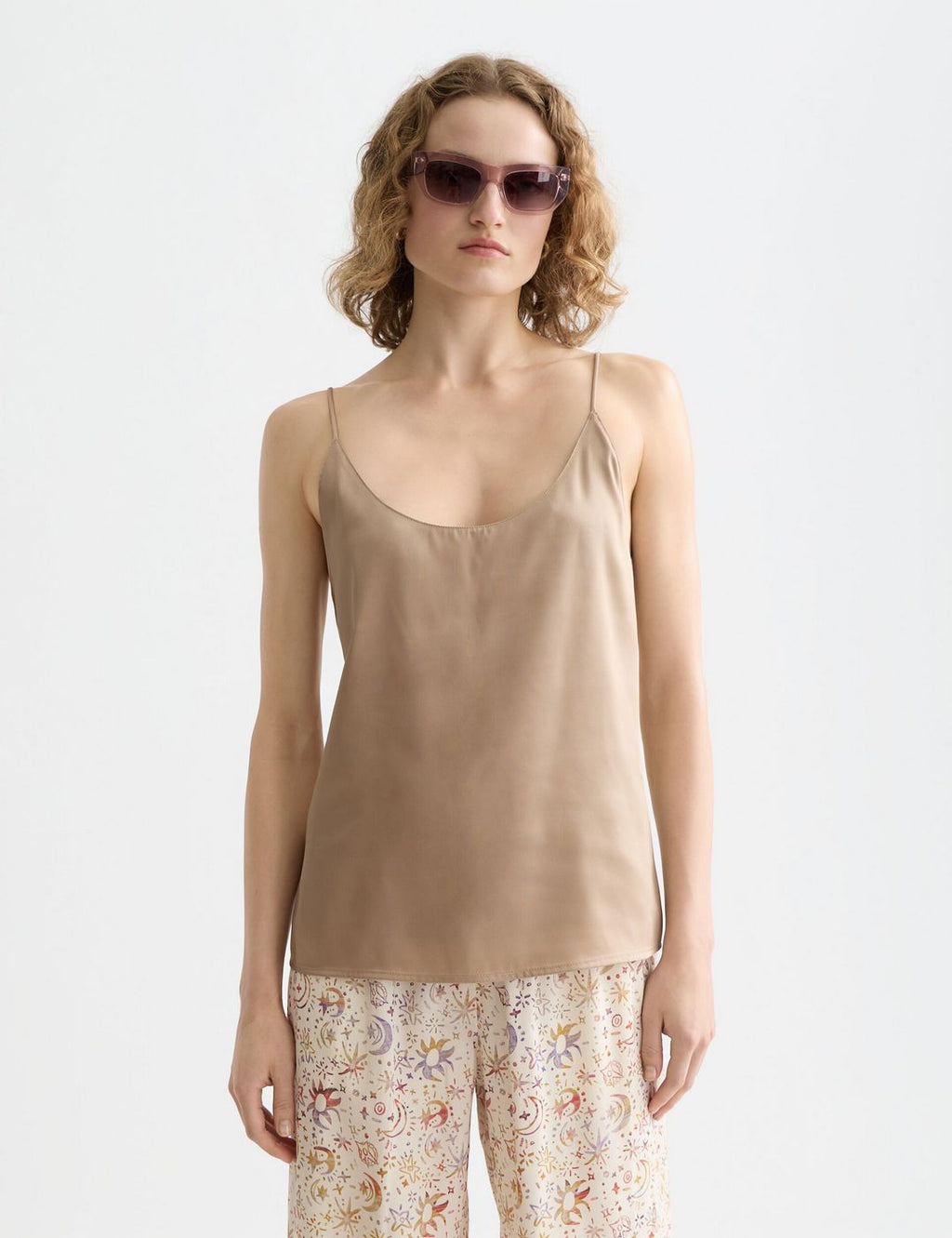 Singlet Woven Front Jersey Back Tank - Amphora