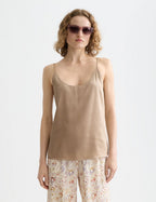 Singlet Woven Front Jersey Back Tank - Amphora