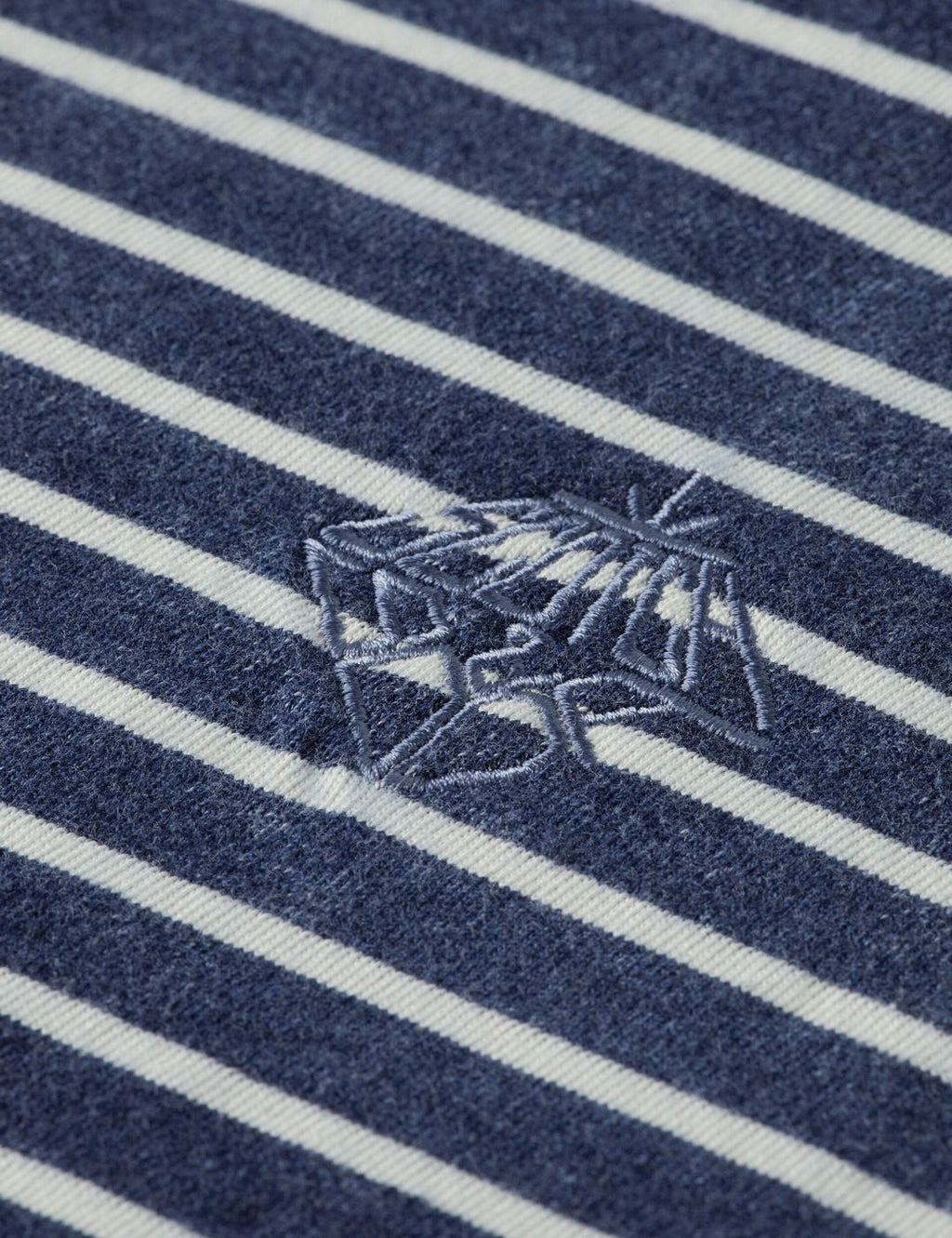 T-Shirt Indigo Washed Loose Fit - Sand Stripe