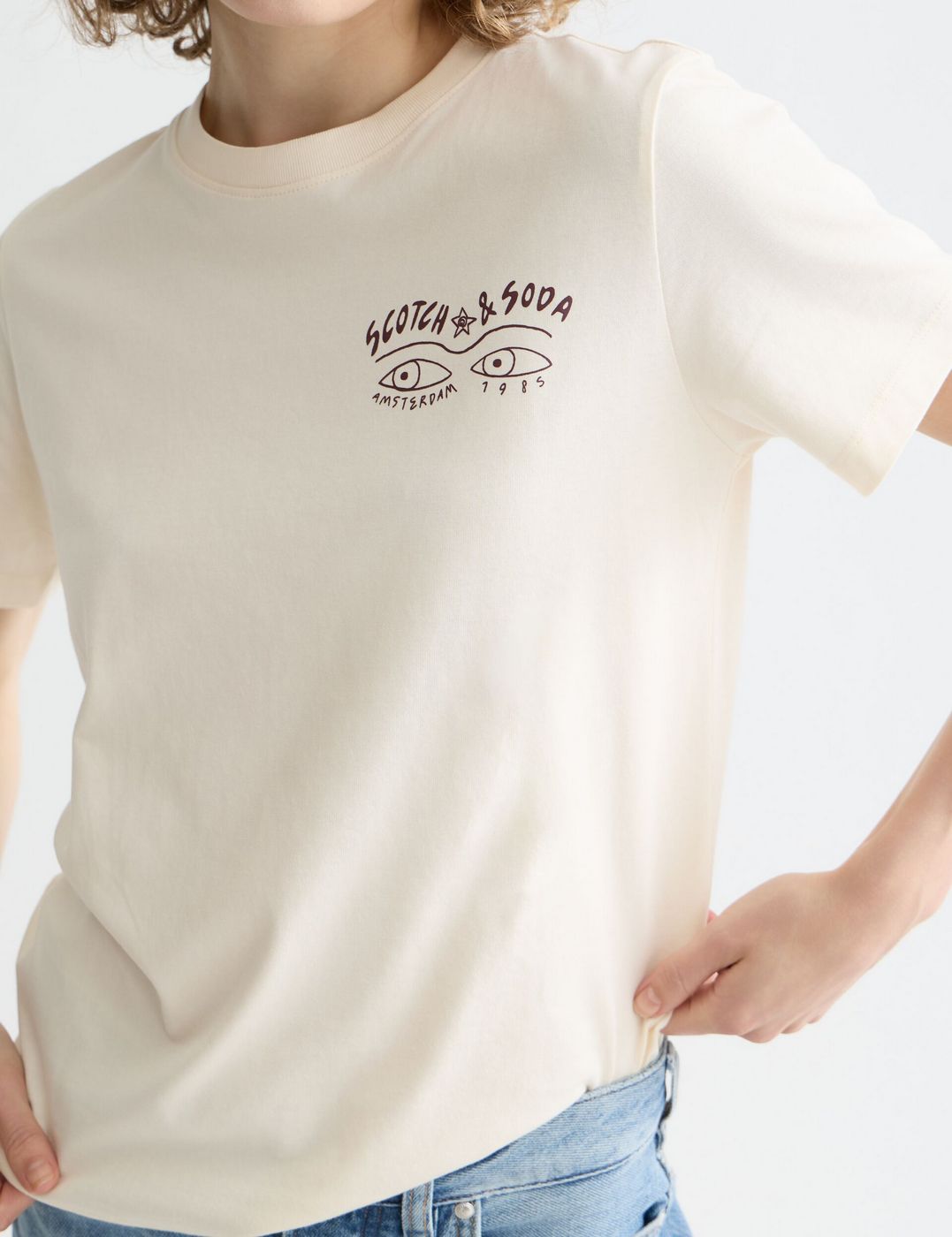 Small Chest Artwork Regular Fit T-Shirt - Eggnog