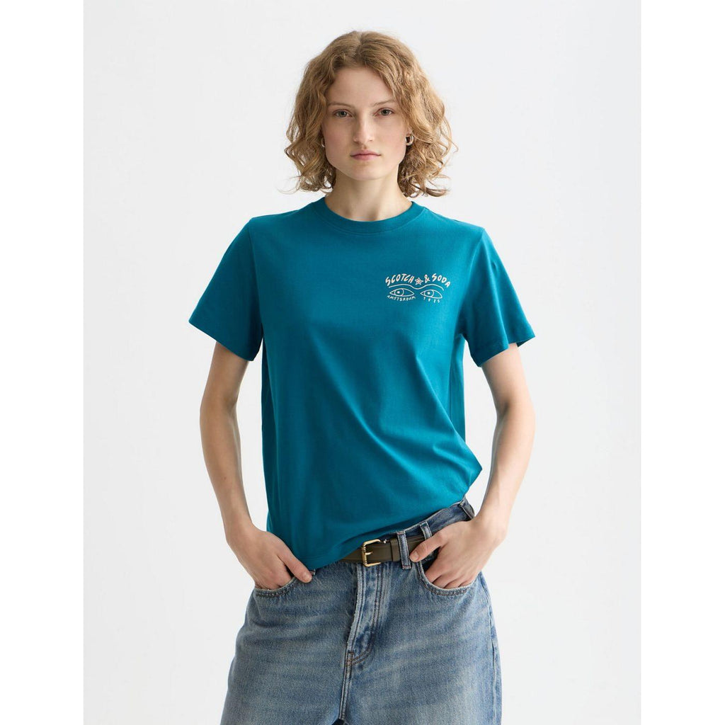 T-Shirt Small Chest Artwork Regular Fit - Deep Lagoon