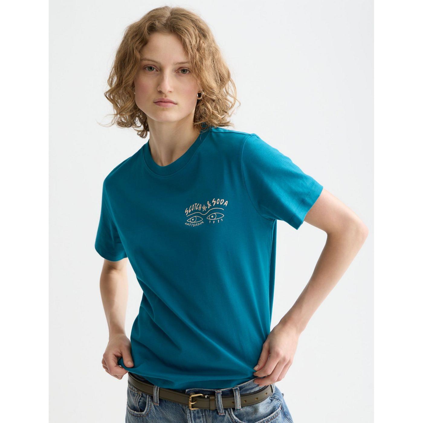 T-Shirt Small Chest Artwork Regular Fit - Deep Lagoon