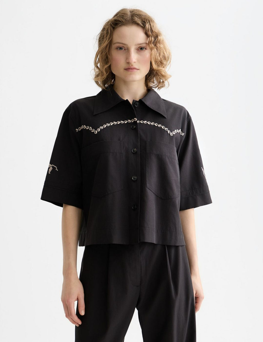 Boxy Short Sleeve Shirt - Meteorite