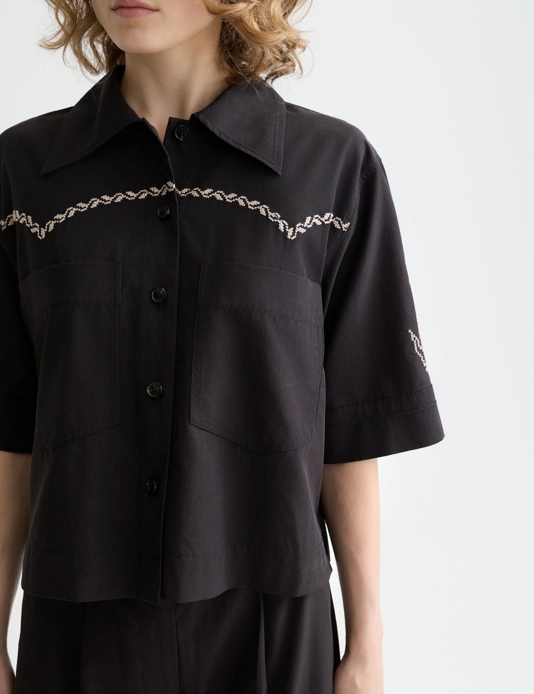 Boxy Short Sleeve Shirt - Meteorite