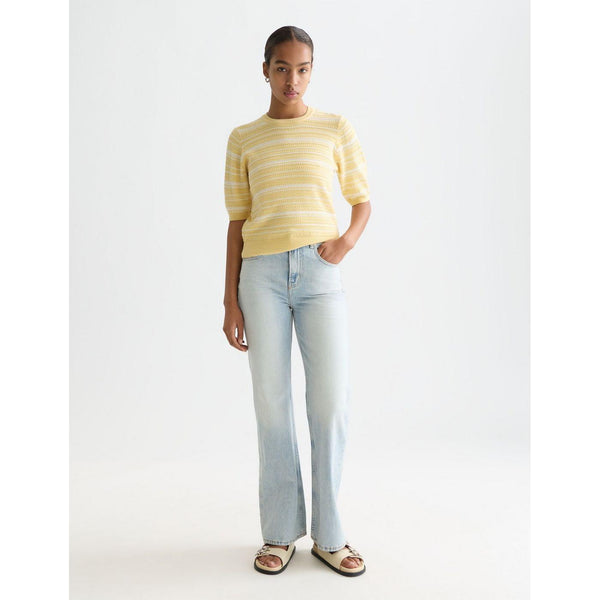 T-Shirt Textured Stripe Knitted - Parsnip Stripe