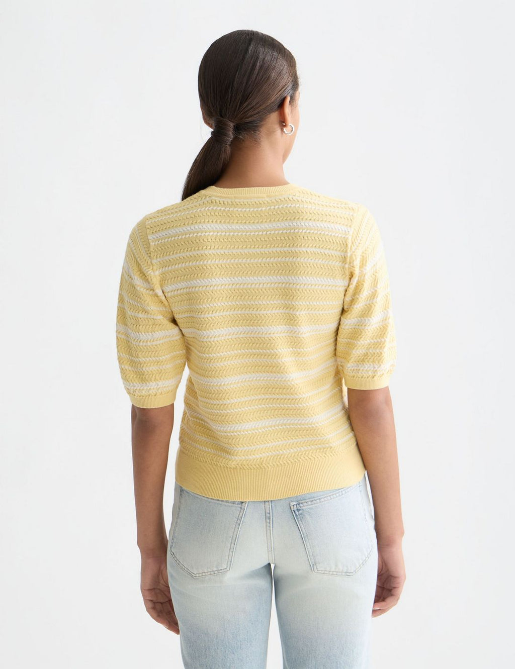 T-shirt Textured Stripe Knitted - Parsnip Stripe