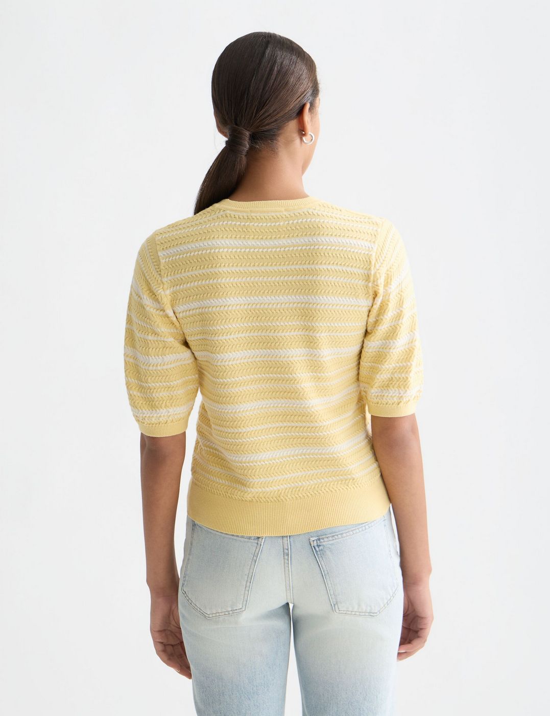 T-shirt Textured Stripe Knitted - Parsnip Stripe