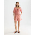 Short Sleeve Pointelle Cardigan - Canyon Clay