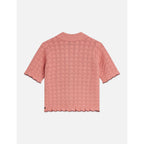 Short Sleeve Pointelle Cardigan - Canyon Clay