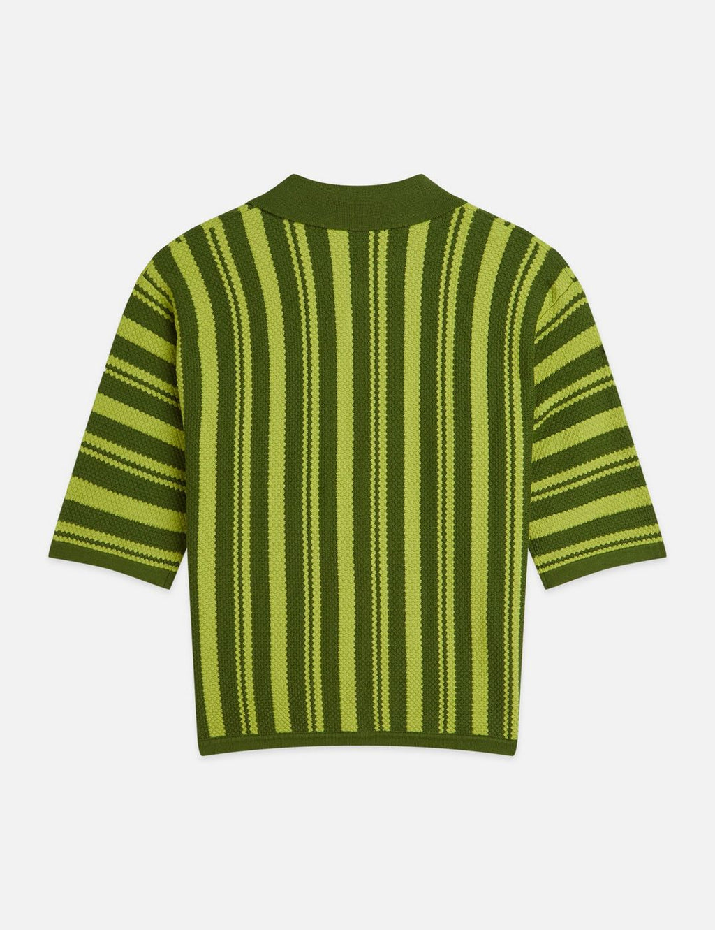 T-shirt Textured Vertical Stripe Knitted - Garden Green