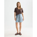 Linen V-Neck T-Shirt - Hot Fudge
