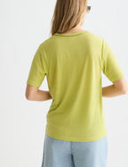 Linen V-Neck T-Shirt - Green Oasis
