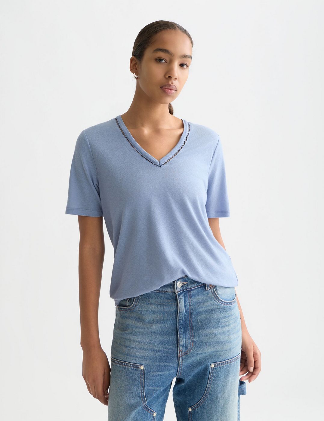 T-Shirt Linen V-Neck - Infinity