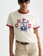 Regular-Fit T-Shirt With Contrast Binding - Eggnog