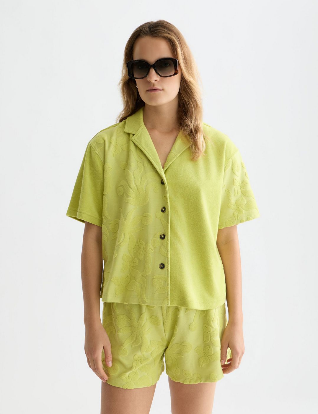 Chemise Towelling Shortsleeved - Green Oasis