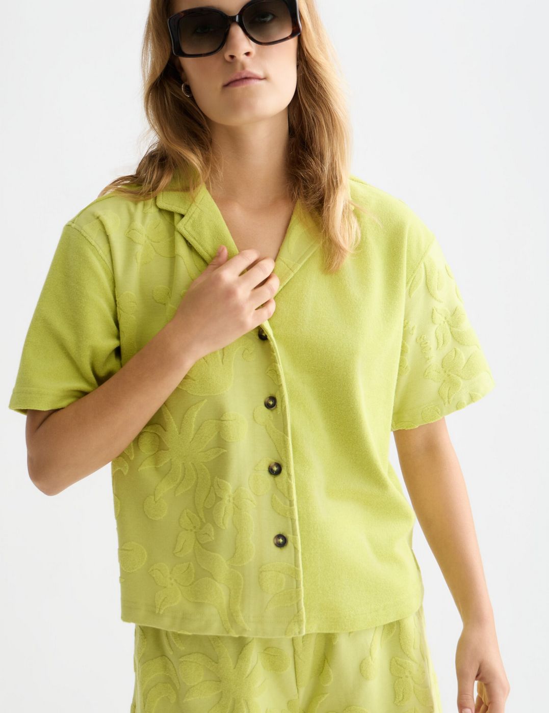 Chemise Towelling Shortsleeved - Green Oasis
